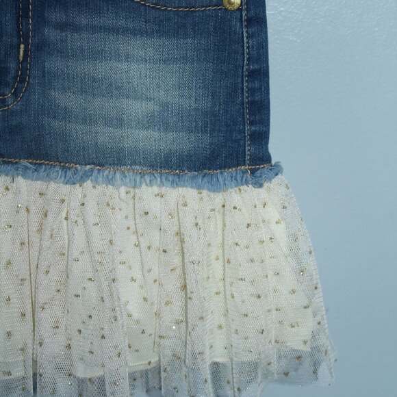 🍁5/$25🎃 Guess Size 2 Girls Jean Skirt With Tulle - Picture 2 of 4